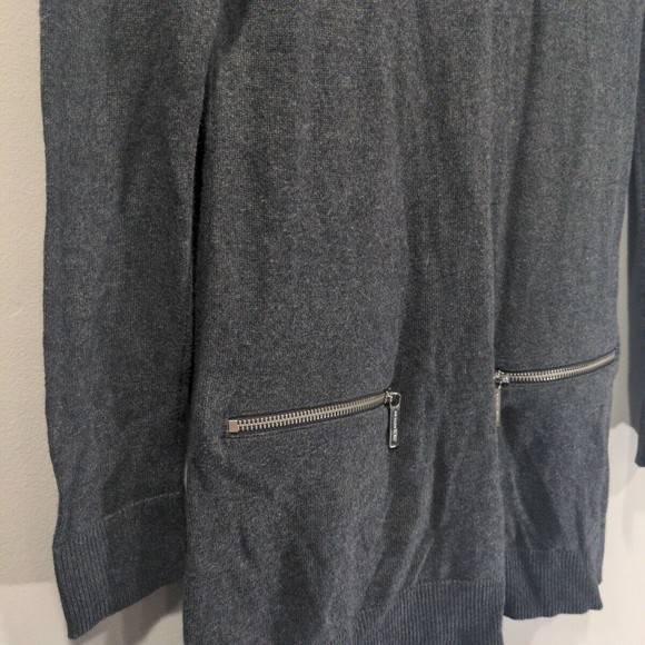 Michael Michael Kors Womens Turtleneck Tunic Sweater Size S Gray Zipper Detail - Picture 4 of 7